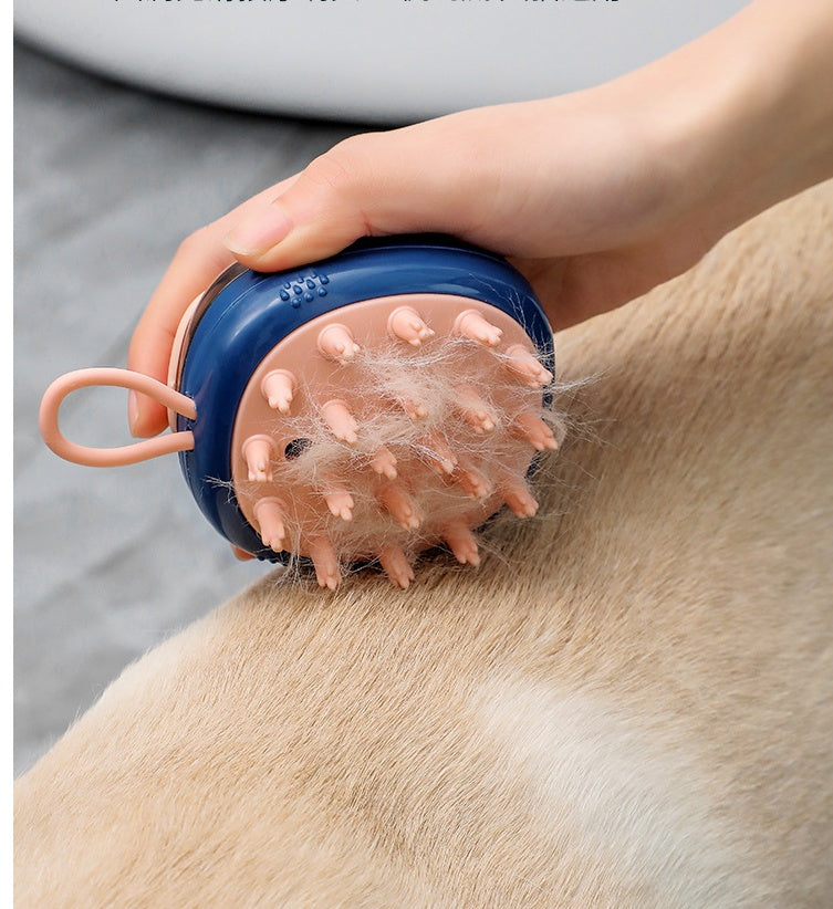 2-in-1 Pet Bathing & Grooming Brush with Shampoo Dispenser