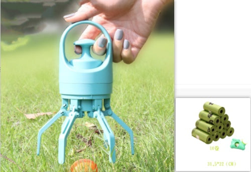 Portable Claw-Grabber Cats & Dogs Waste with Built-in Dispenser Bag
