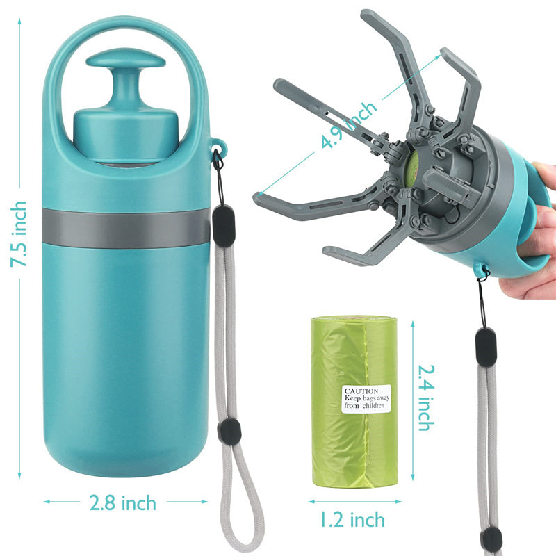 Portable Claw-Grabber Cats & Dogs Waste with Built-in Dispenser Bag