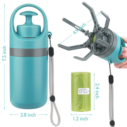 Portable Claw-Grabber Cats & Dogs Waste with Built-in Dispenser Bag